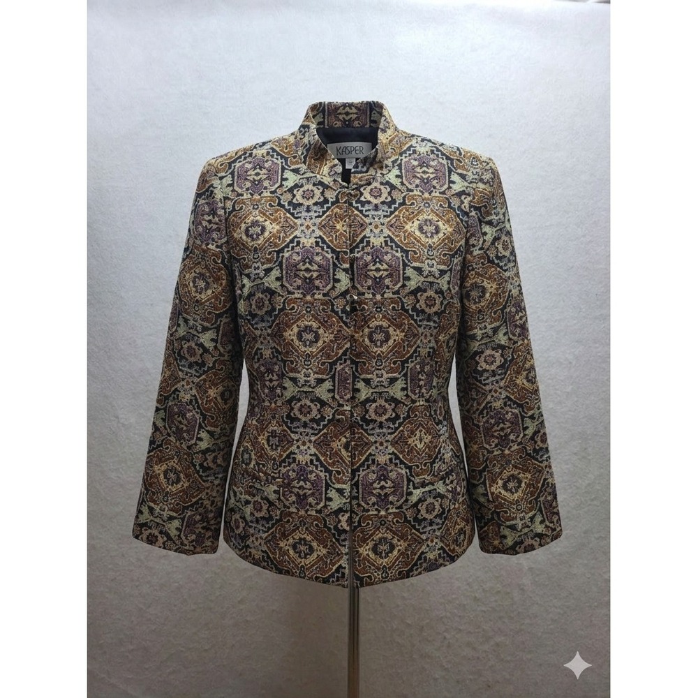 Kasper Vintage Women's‎ Career Geometric Tapestry Blazer Jacket. Size 12